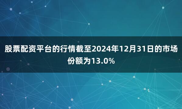 股票配资平台的行情截至2024年12月31日的市场份额为13.0%