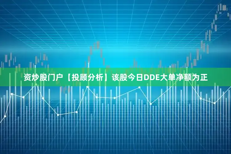 资炒股门户【投顾分析】该股今日DDE大单净额为正