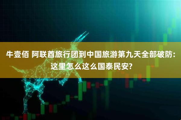 牛壹佰 阿联酋旅行团到中国旅游第九天全部破防: 这里怎么这么国泰民安?